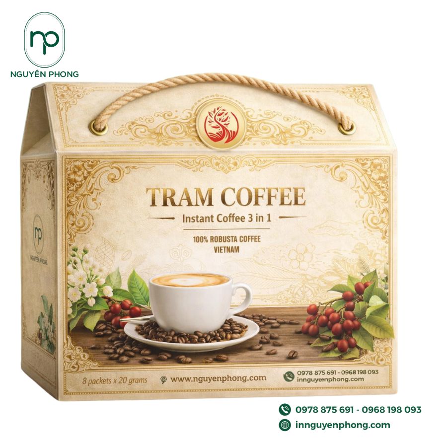 Mẫu hộp giấy sang trọng đựng cafe